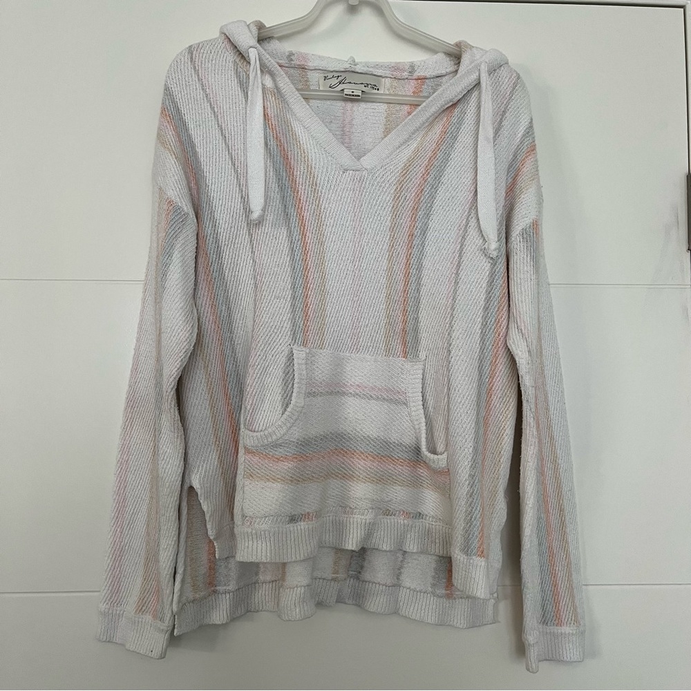 Vintage Havana Striped Pullover Hoodie Small